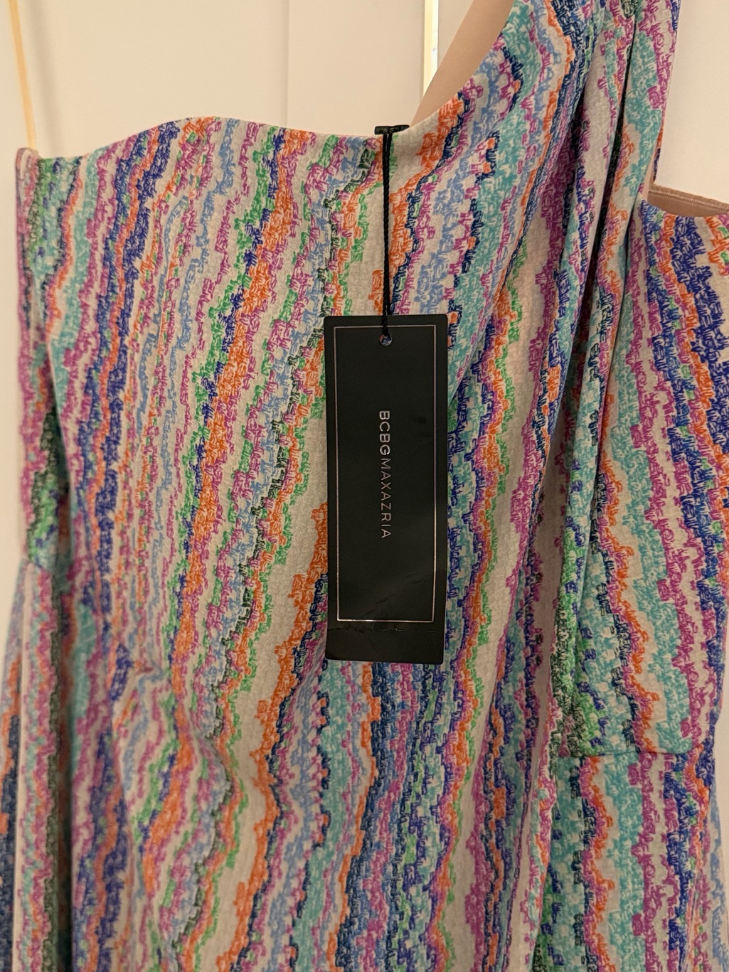 Bcbgmaxazria Multicolor Ripple Stripe Sundress